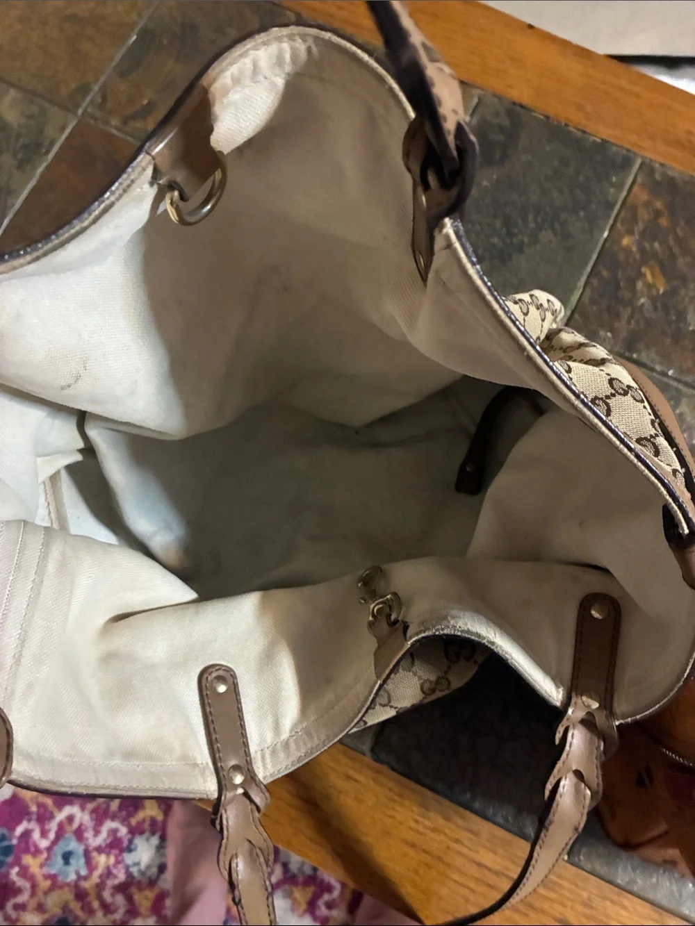 Gucci Tan Brown GG Supreme Canvas Tote